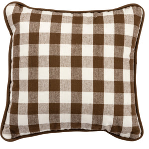 Small Brown Buffalo Check Pillow