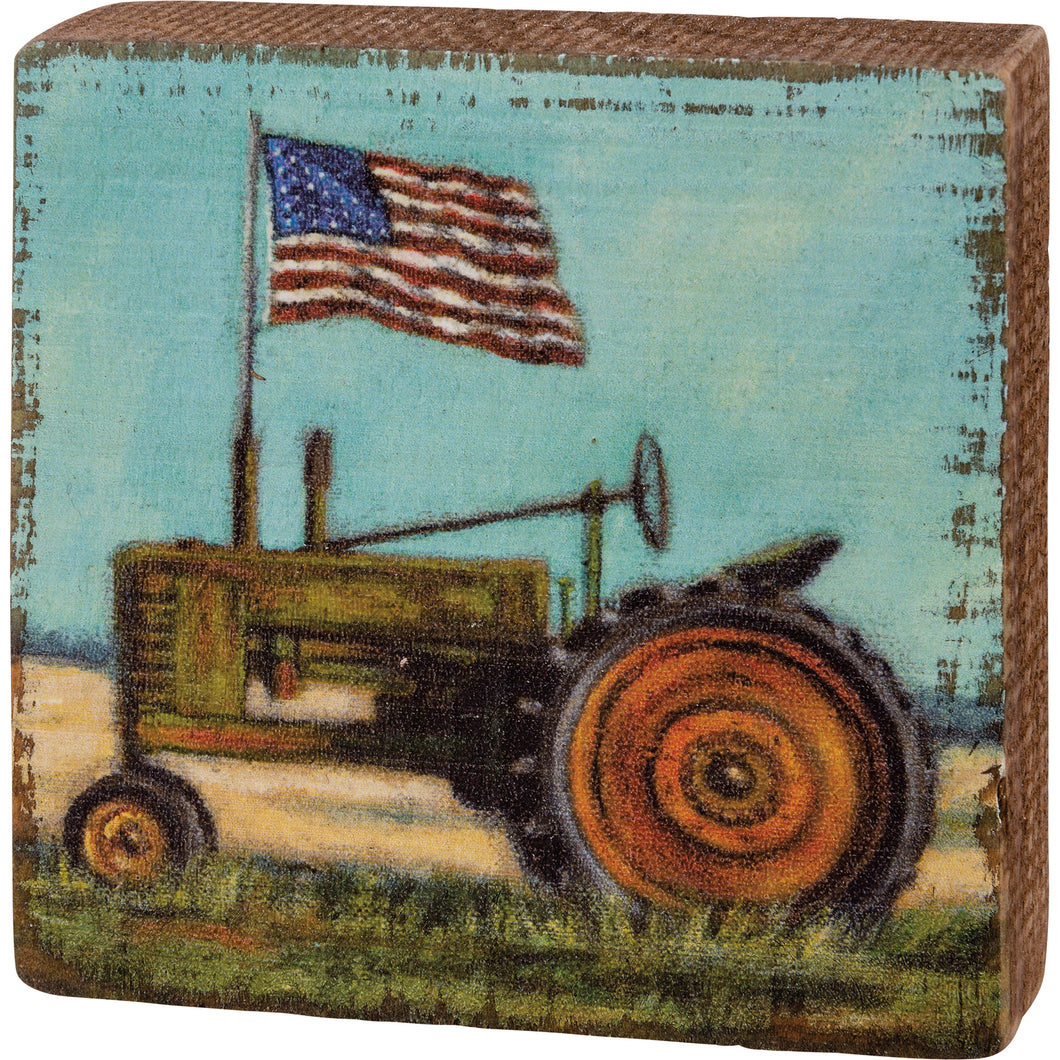 Tractor and Flag Sign