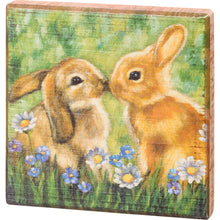 Load image into Gallery viewer, Kissing Bunnies Block Sign
