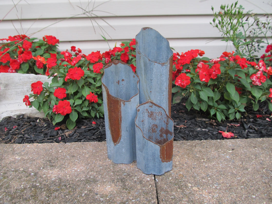 Three-Tiered Metal Vase