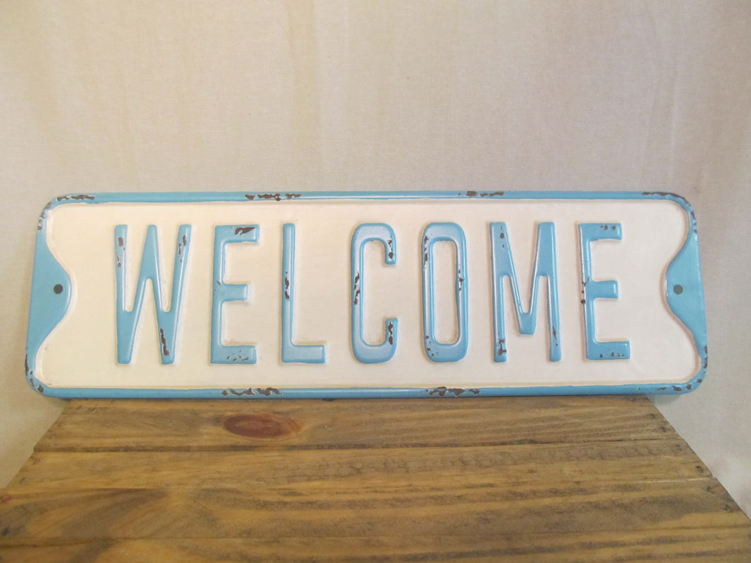 Metal Welcome Street Sign