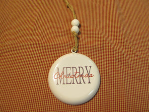 Merry Christmas Tin Ornament