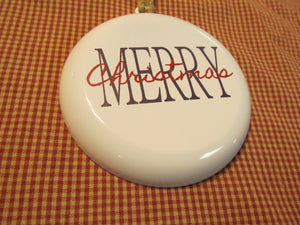 Merry Christmas Tin Ornament